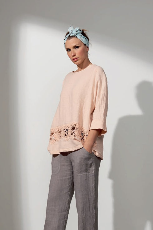 laFABBRICAdelLINO Blouse with macrame lace